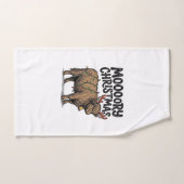 Moooory Kerstmis Hoogland Koe Oude Gravure T Handdoek (Handdoek)