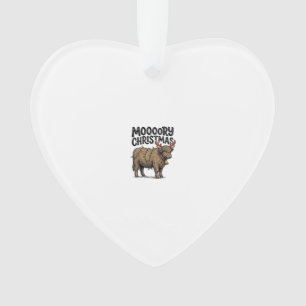 Moooory Kerstmis Hooglandrund Vintage Gravure T Ornament