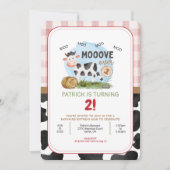 Mooove over Boerderij thema Verjaardagsuitnodiging Kaart (Voorkant)