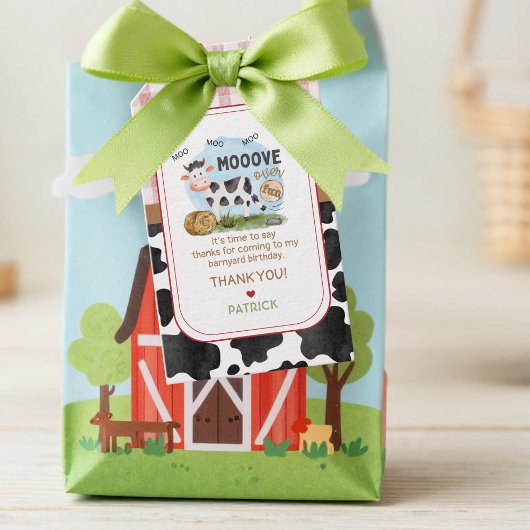 Mooove over Verjaardag gunst Sticker Cadeaulabel