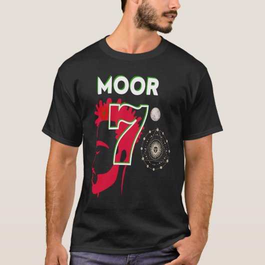 Moor Allah 7 Trotse Moren Marokkaanse vlag T-shirt (Voorkant)