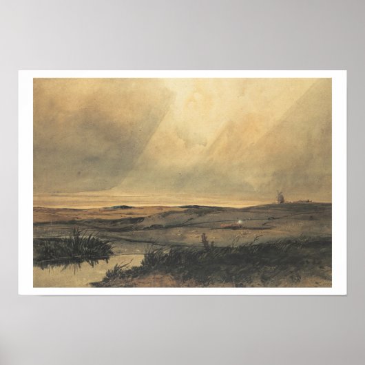 Moor met windmolen poster (Voorkant)