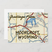 Moorcroft Wyoming  Map Briefkaart (Voorkant / Achterkant)