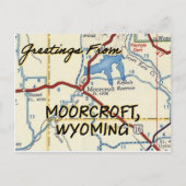 Moorcroft Wyoming  Map Briefkaart (Voorkant)