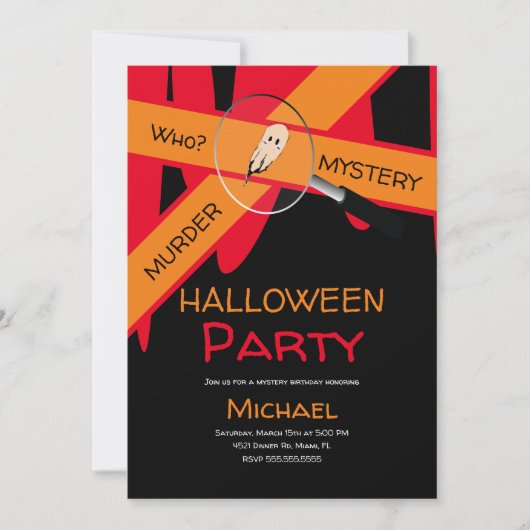 Moord Diner Misdaad Scene Bloed Halloween  Kaart (Voorkant)