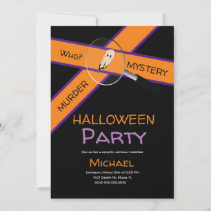 Moord Diner Misdaad Tape Scene Halloween Verjaarda Kaart