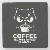 Moord is fout stenen onderzetter (Voorkant)