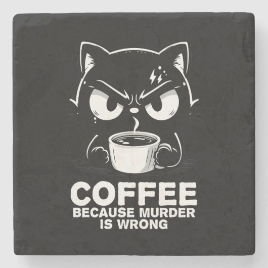 Moord is fout stenen onderzetter (Voorkant)