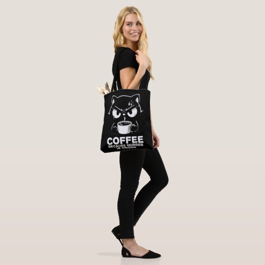 Moord is fout tote bag (Op model)