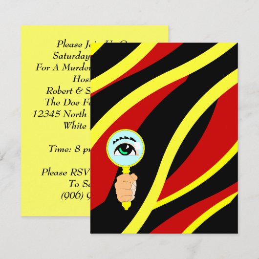 Moord-Mesty Party Crime Tape Wave Invitations Kaart (Voorkant / Achterkant)