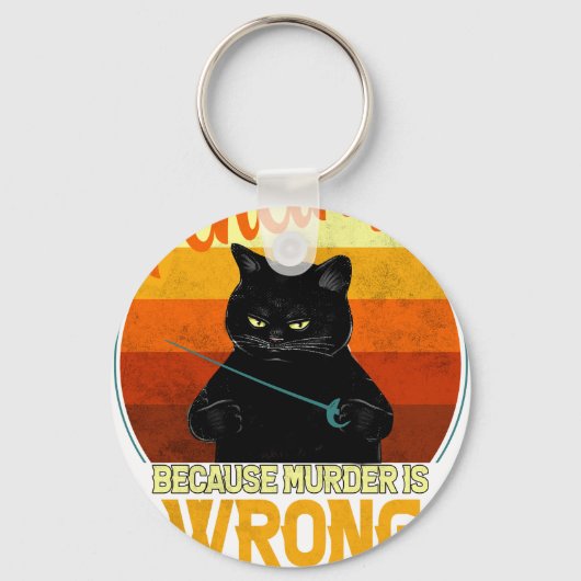 moord met hekken kat sleutelhanger (Voorkant)