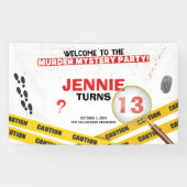 Moord Mysterie Bloedige Misdaad Scene Fun Spandoek (Horizontaal)