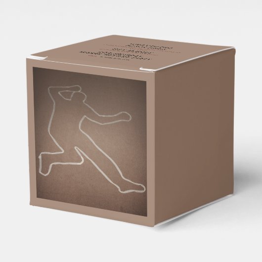 Moord Mysterie "Geschetst Lichaam" Verjaardag Bedankdoosjes (Voorkant Zijde)