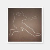 Moord Mysterie "Geschetst Lichaam" Verjaardag Servet (Voorkant)