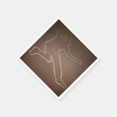 Moord Mysterie "Geschetst Lichaam" Verjaardag Servet (Hoek)