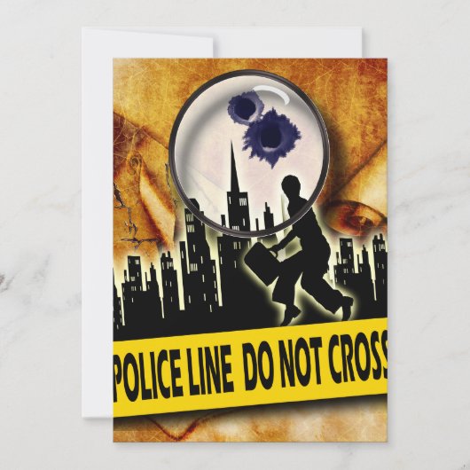 Moord mysterie gestolen scrollers verjaardag kaart (Voorkant)