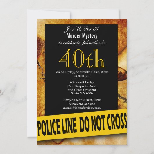 Moord mysterie gestolen scrollers verjaardag kaart (Achterkant)