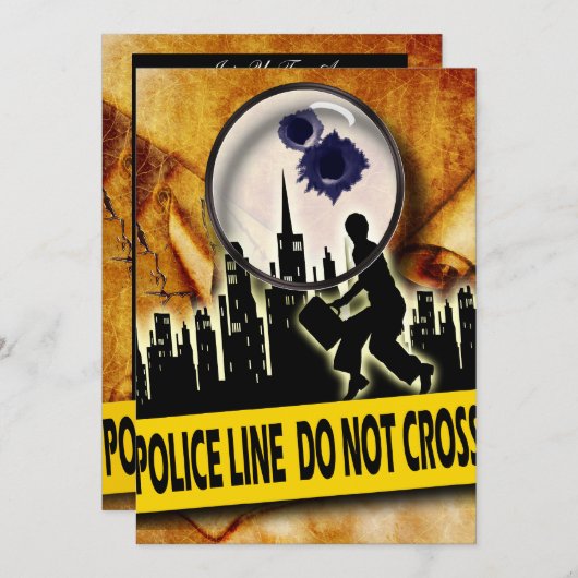 Moord mysterie gestolen scrollers verjaardag kaart (Voorkant / Achterkant)