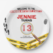 Moord Mysterie Misdaad Scène Halloween Verjaardag Papieren Bordje (Voorkant)