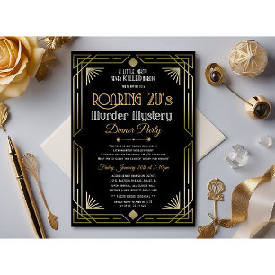 Moord-mysterie-uitnodiging bij het straten van 20s kaart