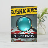 Moord mysterie vergrootglas DIY diner Kaart (Staand voorkant)