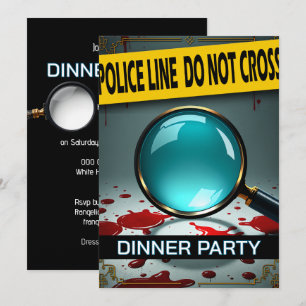 Moord mysterie vergrootglas DIY diner Kaart