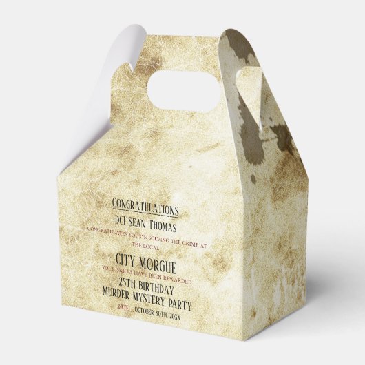 Moord Mysterie Verjaardag Bedankdoosjes (Voorkant Zijde)