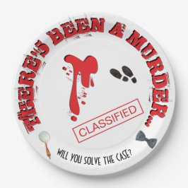 Moord Mysterie Verjaardagsfeest BLOODY Papieren Bordje