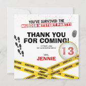 Moord Mysterie Verjaardagsfeest Halloween Misdaad Bedankkaart (Voorkant)