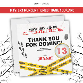 Moord Mysterie Verjaardagsfeest Halloween Misdaad Bedankkaart