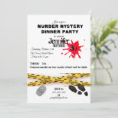 Moord mysterie verjaardagsfeest op plaats delict o kaart (Staand voorkant)