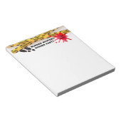 Moord mysterie verjaardagsfeest op plaats delict o notitieblok (Schuin)