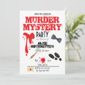 Moord Mysterie Verjaardagsfeestje Kaart (Staand voorkant)