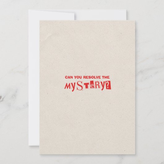 Moord Mysterie Verjaardagsfeestje Misdaad Scène Kaart (Achterkant)