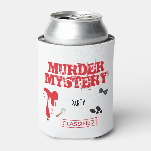 Moord Mystery Birthday Party Hoesje files Fold Blikjeskoeler (Blikje Voorkant)