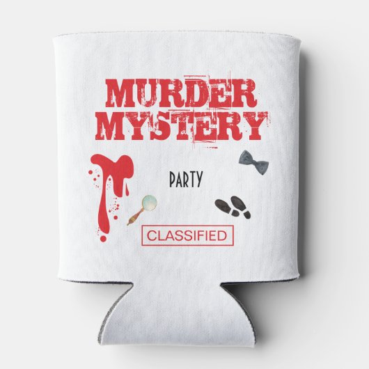 Moord Mystery Birthday Party Hoesje files Fold Blikjeskoeler (Achterkant)