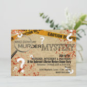 Moord Mystery Diner Verjaardag Party Uitnodigingen (Staand voorkant)