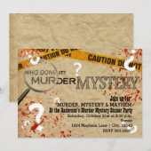 Moord Mystery Diner Verjaardag Party Uitnodigingen (Voorkant / Achterkant)