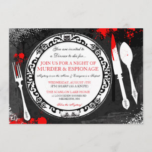 Moord Mystery Dinner Party Uitnodigen Kaart