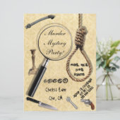 Moord Mystery Party Invitations Kaart (Staand voorkant)