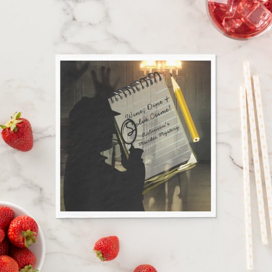 Moord Mystery Party Servetten gepersonaliseerd (Insitu)