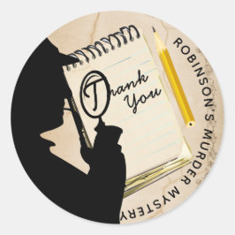  moord Mystery Party Uitnodigingen Uniek Ronde Sticker