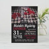 Moord Scene, Moord Mysterie Halloween diner Kaart (Staand voorkant)