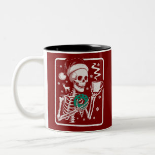 Moord toont vrienden Horror T-shirt skelet Kerstmi Tweekleurige Koffiemok