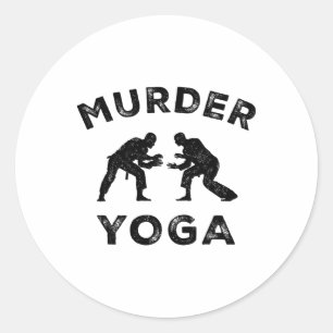 Moord Yoga Grappige Jiu-jitsu Innerlijke Vrede Bjj Ronde Sticker