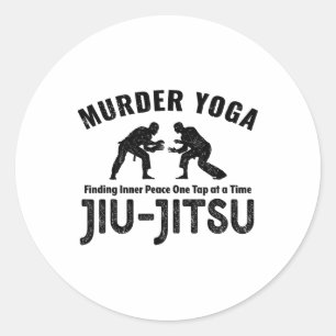 Moord Yoga Grappige Jiu-jitsu Innerlijke Vrede Gra Ronde Sticker