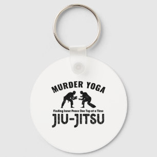 Moord Yoga Grappige Jiu-jitsu Innerlijke Vrede Gra Sleutelhanger