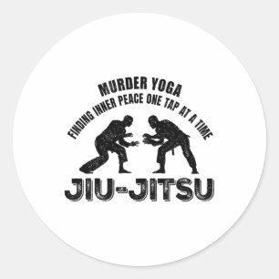 Moord Yoga Innerlijke Vrede Jiu-jitsu Grappige Gra Ronde Sticker