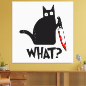 Moorddadige Kat Met Mes Canvas Afdruk (Insitu (Woonkamer))