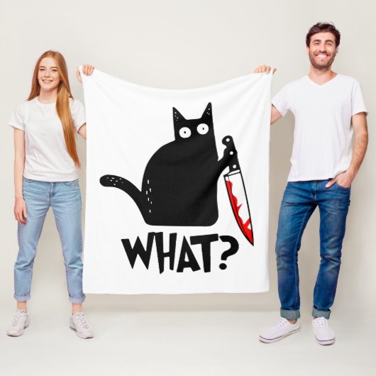 Moorddadige Kat Met Mes Fleece Deken (In situ)